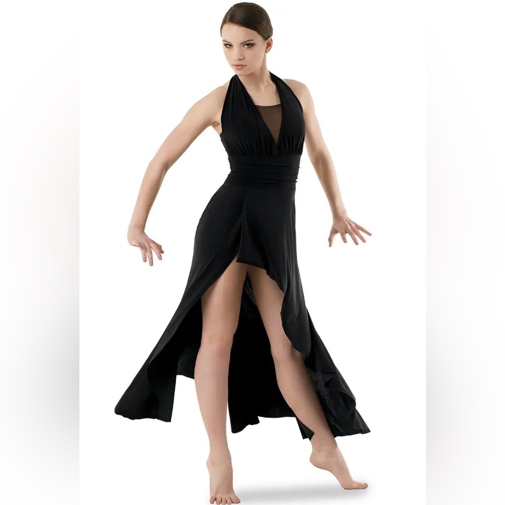Weissman Love 10257 lyrical contemporary dance costume black matte jersey